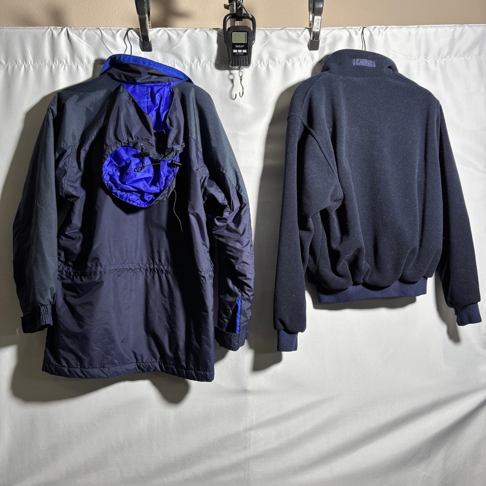 Vintage US Coast Guard Jacket and Fleece Set Navy Blue Size Small Casual Hooded - Picture 2 of 8
